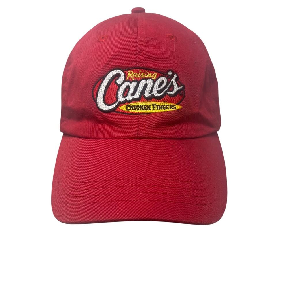 Raising Cane's Baseball Hat Men's Adjustable Red Chicken Fingers Logo Cap